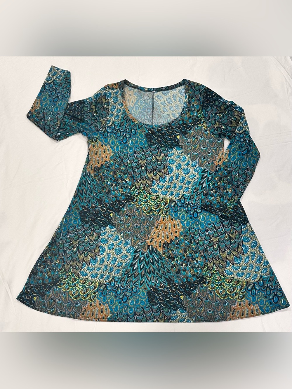 Swingy "Peacock" Mini Dress (2XL)